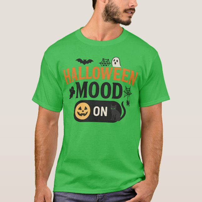 Camiseta Halloween Mood Spooky Cat Design retro (Anverso)