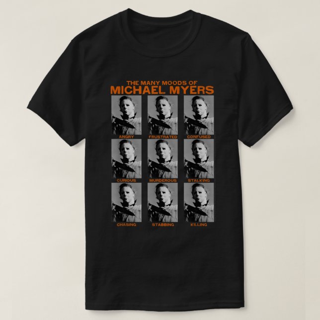 Camiseta Halloween Muchos estados de ánimo de Michael Myers (Diseño del anverso)