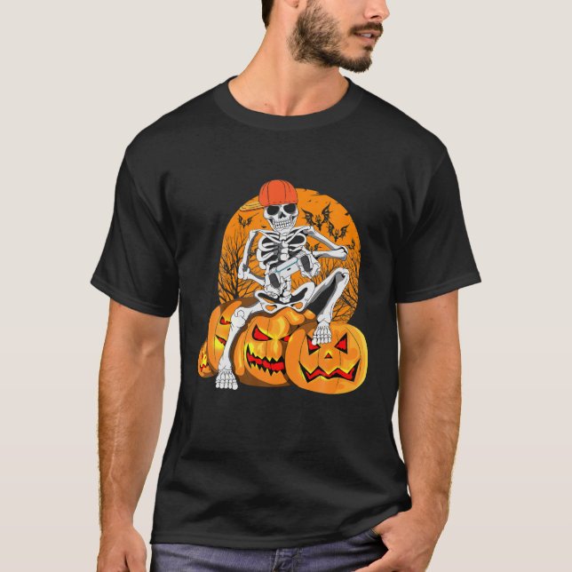 Camiseta Halloween Muerte Gangster Skeleton Juego Pum (Anverso)