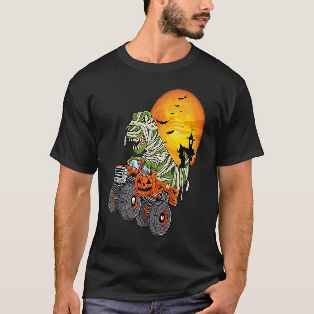 Camiseta Halloween Mummy Rex Monster Truck  1 (Anverso)