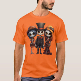 Camiseta Halloween muñecas de vudú escarpado tux esqueleto