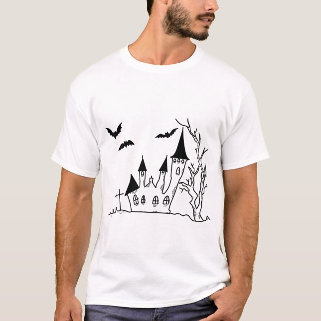 Camiseta Halloween Mystery House (Anverso)