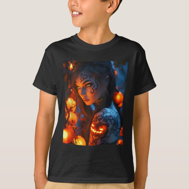 Camiseta Halloween Mystic Witch GIGHT Pumpkin (Anverso)
