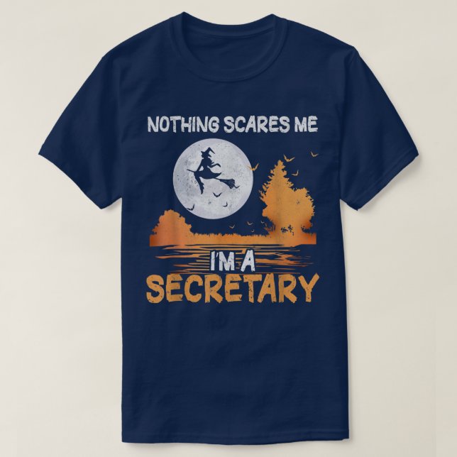 Camiseta Halloween Nada me asusta, soy mujer secretaria (Diseño del anverso)