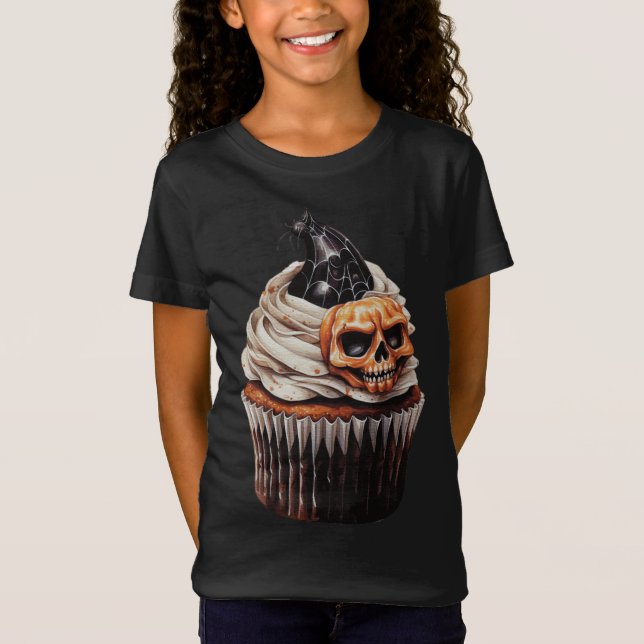 CAMISETA HALLOWEEN NARANJA Y CUPCAKE NEGRO (Anverso)