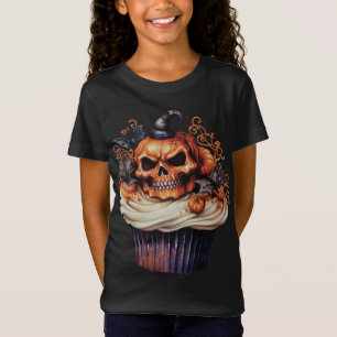 CAMISETA HALLOWEEN NARANJA Y CUPCAKE NEGRO