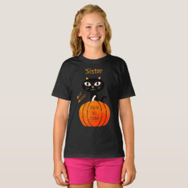 Camiseta Halloween naranja y familia de Chicas de gatos neg