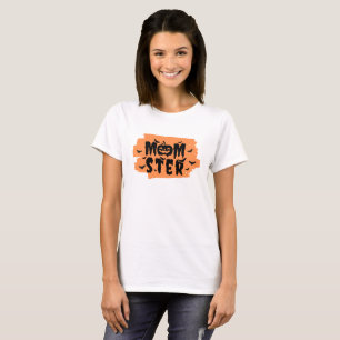 Camiseta Halloween naranja y mami negra