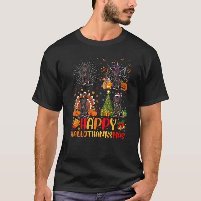 Camiseta Halloween Navidad  Cane Corso Perro Hallothanksmas (Anverso)