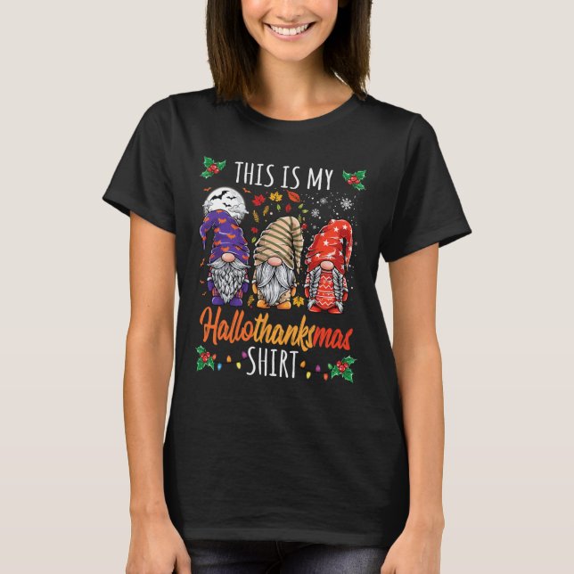 Camiseta Halloween Navidades del Día de Acción de Gracias F (Anverso)