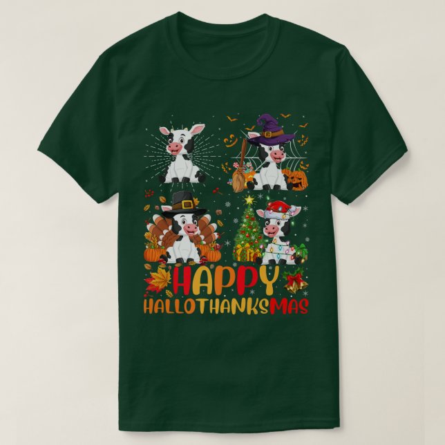 Camiseta Halloween Navidades del Día de Acción de Gracias G (Diseño del anverso)