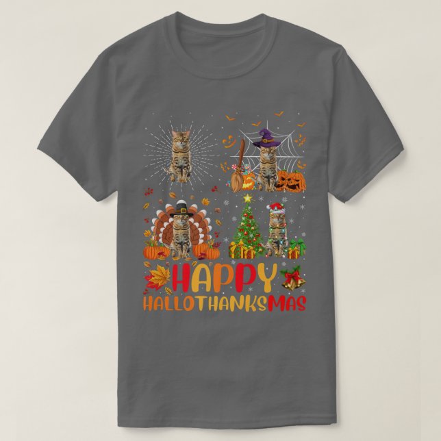 Camiseta Halloween Navidades del Día de Acción de Gracias H (Diseño del anverso)
