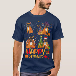 Camiseta Halloween Navidades divertidos Bulldog francés Hal