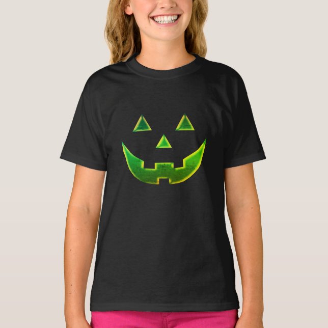 Camiseta Halloween neerlandés verde Jack o niños calabaza d (Anverso)