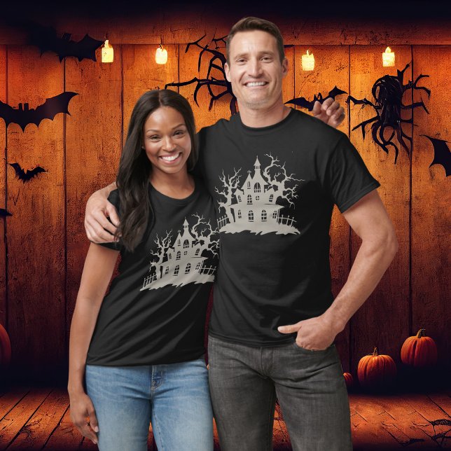 Camiseta Halloween negro de la casa embrujada de la cosecha (Subido por el creador)