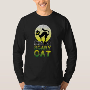 Camiseta Halloween negro gato gatito de la luna llena