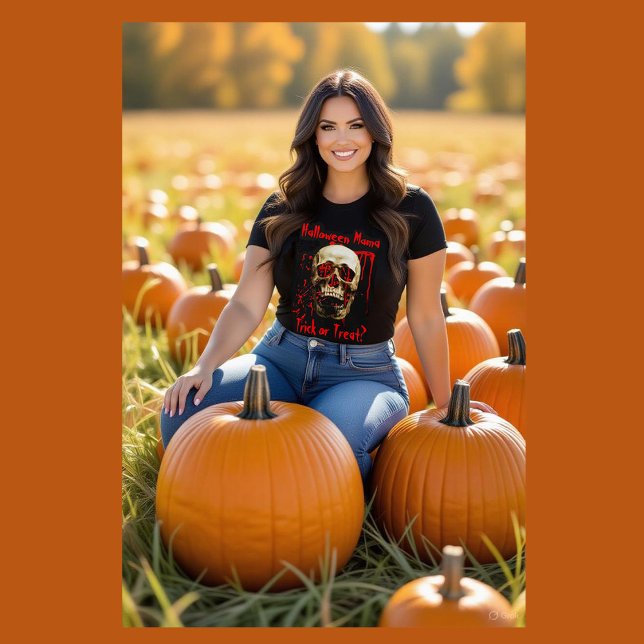 Camiseta Halloween negro y rojo Mama Skull (Subido por el creador)