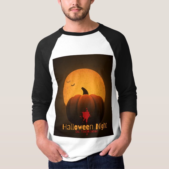 Camiseta Halloween Night Est. 31st October Cat Pumpkin (Anverso)