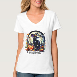 Camiseta "Halloween Night Magic" Black Cat Shirt