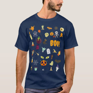 Camiseta Halloween Niño Chica Calabaza Gato Monstruo