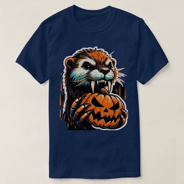 Camiseta Halloween niños con bruja de nutria lindo Mujeres (Diseño del anverso)