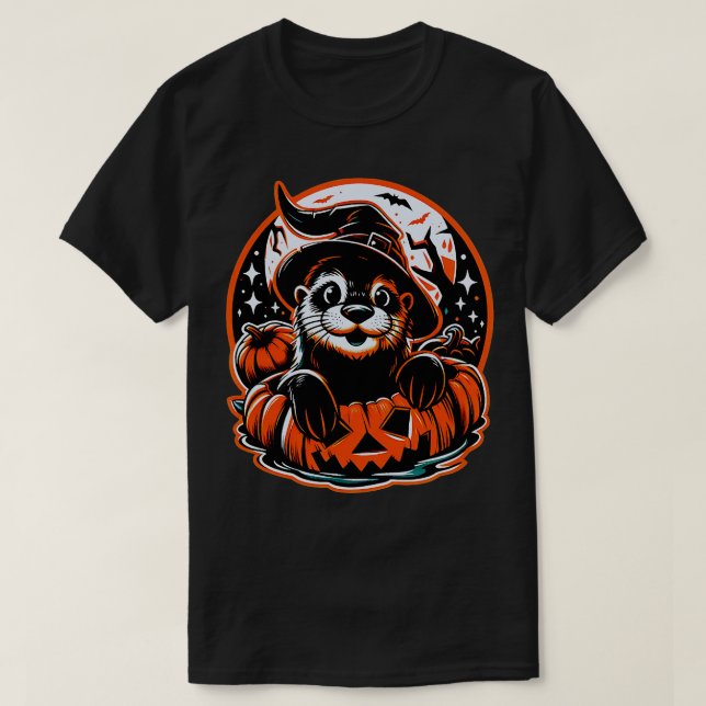 Camiseta Halloween niños con bruja de nutria lindo Niños Mu (Diseño del anverso)