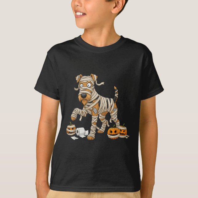 Camiseta Halloween niños hombres de Airedale Terrier Mami C (Anverso)