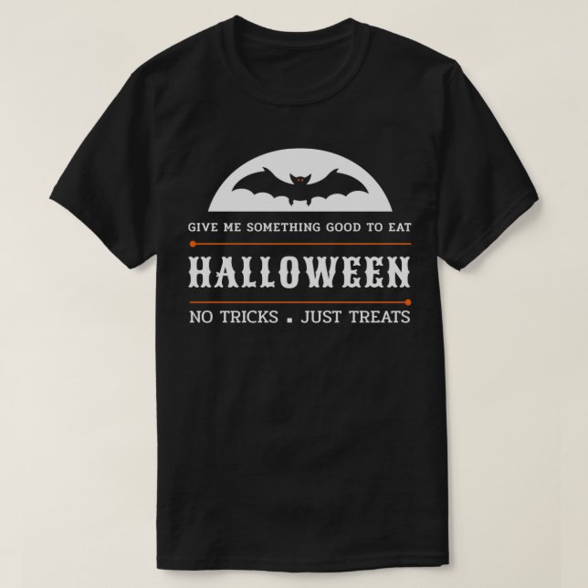 Camiseta Halloween No Tricks Just Treats Scary Flying Bat h (Diseño del anverso)