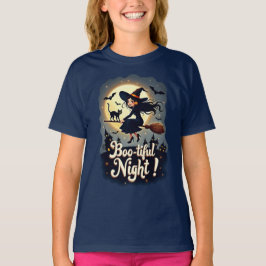 Camiseta Halloween - Noche estupenda - Bruja en una habitac