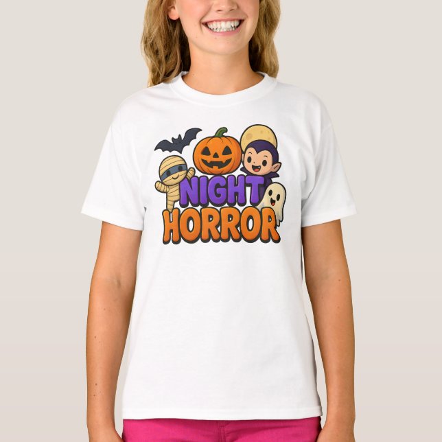 Camiseta Halloween Noche Horror Cute Clote Unisex (Anverso)