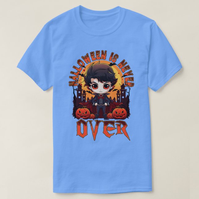 Camiseta Halloween Nunca Terminó Chibi Vampire Boy (Diseño del anverso)
