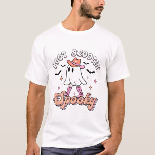Camiseta Halloween occidental retro lindo fantasma gracioso