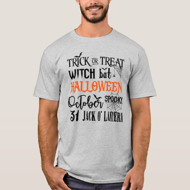 Camiseta Halloween - Octubre - Witch Text (Anverso)