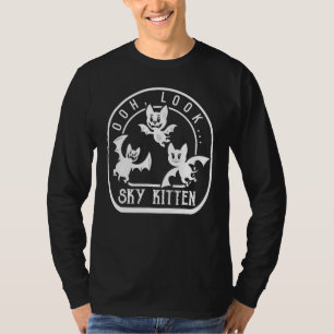 Camiseta Halloween Ohh Mira Cielo Gatitos Murciélago Cami