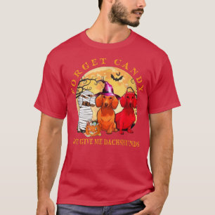Camiseta Halloween Olvídate de Candy Dame Dachshunds