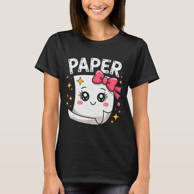Camiseta Halloween Paper Scissors Rock Matching Cute Paper  (Anverso)
