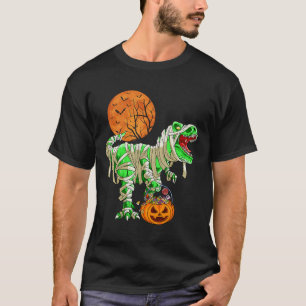 Camiseta Halloween para hombres niños Dinosaur T-rex Mummy 