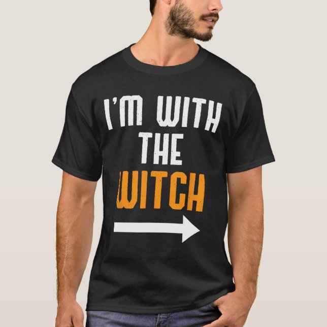 Camiseta Halloween para los hombres estoy con la Bruja Dive (Anverso)