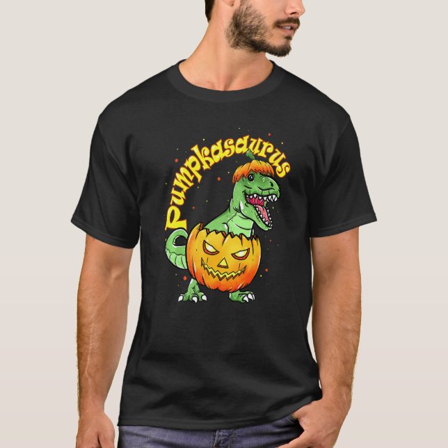 Camiseta Halloween para niños bombeo bombeo de dinosaurio (Anverso)