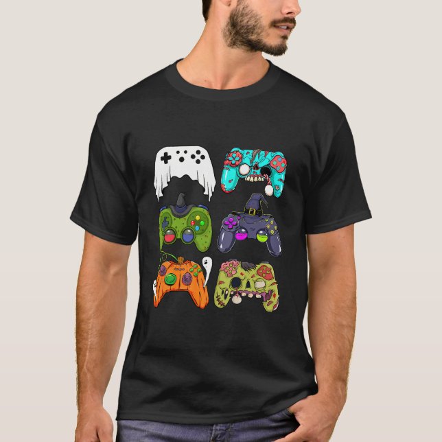 Camiseta Halloween para Zombie Gaming Controllers para G (Anverso)
