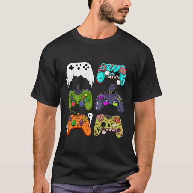Camiseta Halloween para Zombie Gaming Controllers para G (Anverso)