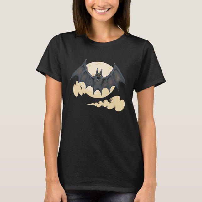 Camiseta Halloween party  boo moon ghost bloody bat teeth v (Anverso)