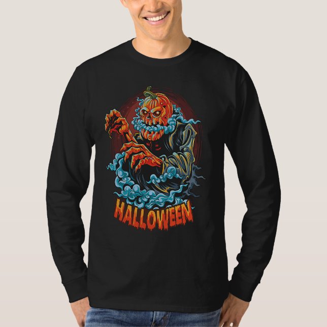 Camiseta Halloween  Party Happy Pumpkin Graphic Plus Size (Anverso)