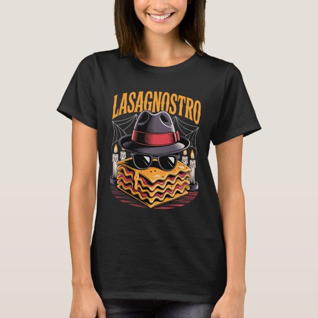 Camiseta Halloween Pasta Meme Mafia Parodia Funny Lasagna A (Anverso)