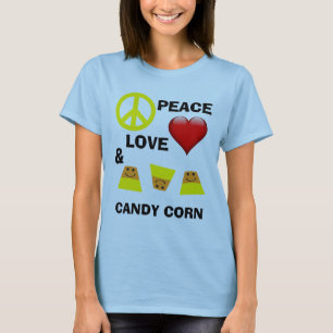 Camiseta Halloween Peace Love and Candy Corn