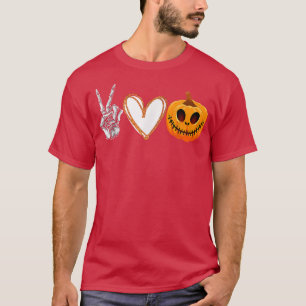 Camiseta Halloween Peace, Love, and Pumpkins Fall Girls Kid