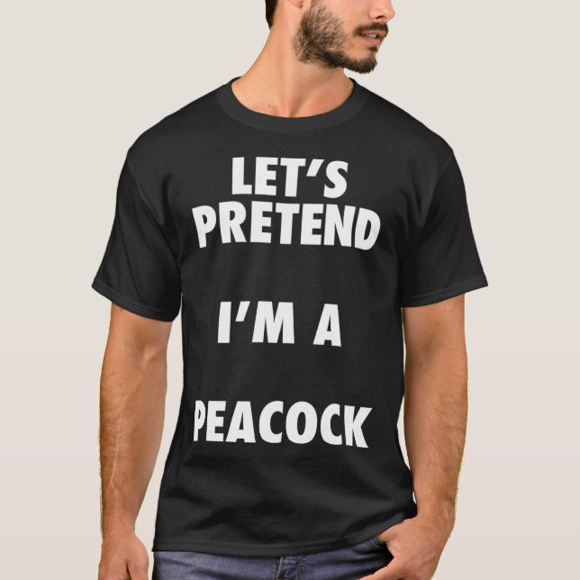 Camiseta Halloween Peacock Costume Shirt, Pretend I'm A Pea (Anverso)