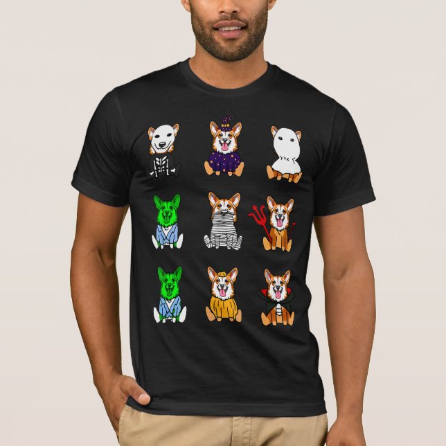 Camiseta Halloween Pembroke Welsh Corgi (Anverso)