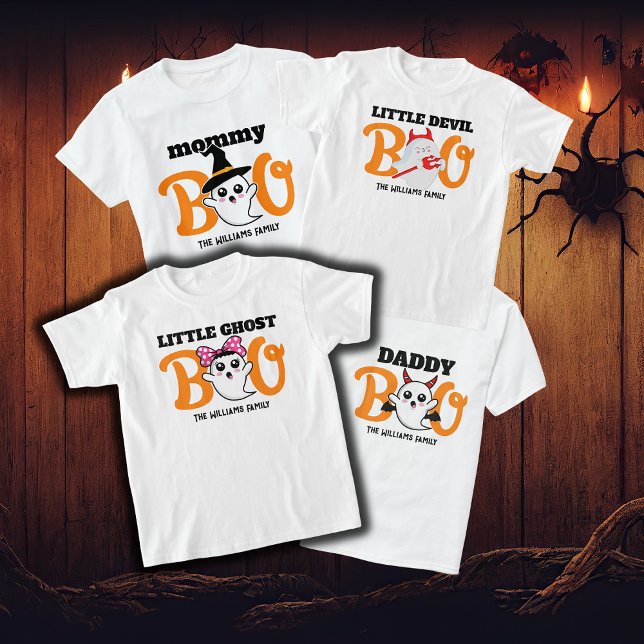 Camiseta Halloween Pequeño Fantasma Familia De Boo (Subido por el creador)