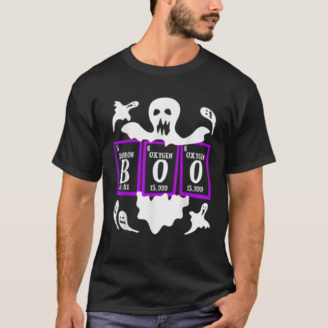 Camiseta Halloween Periodic Table Science Teacher Boo Ghost (Anverso)